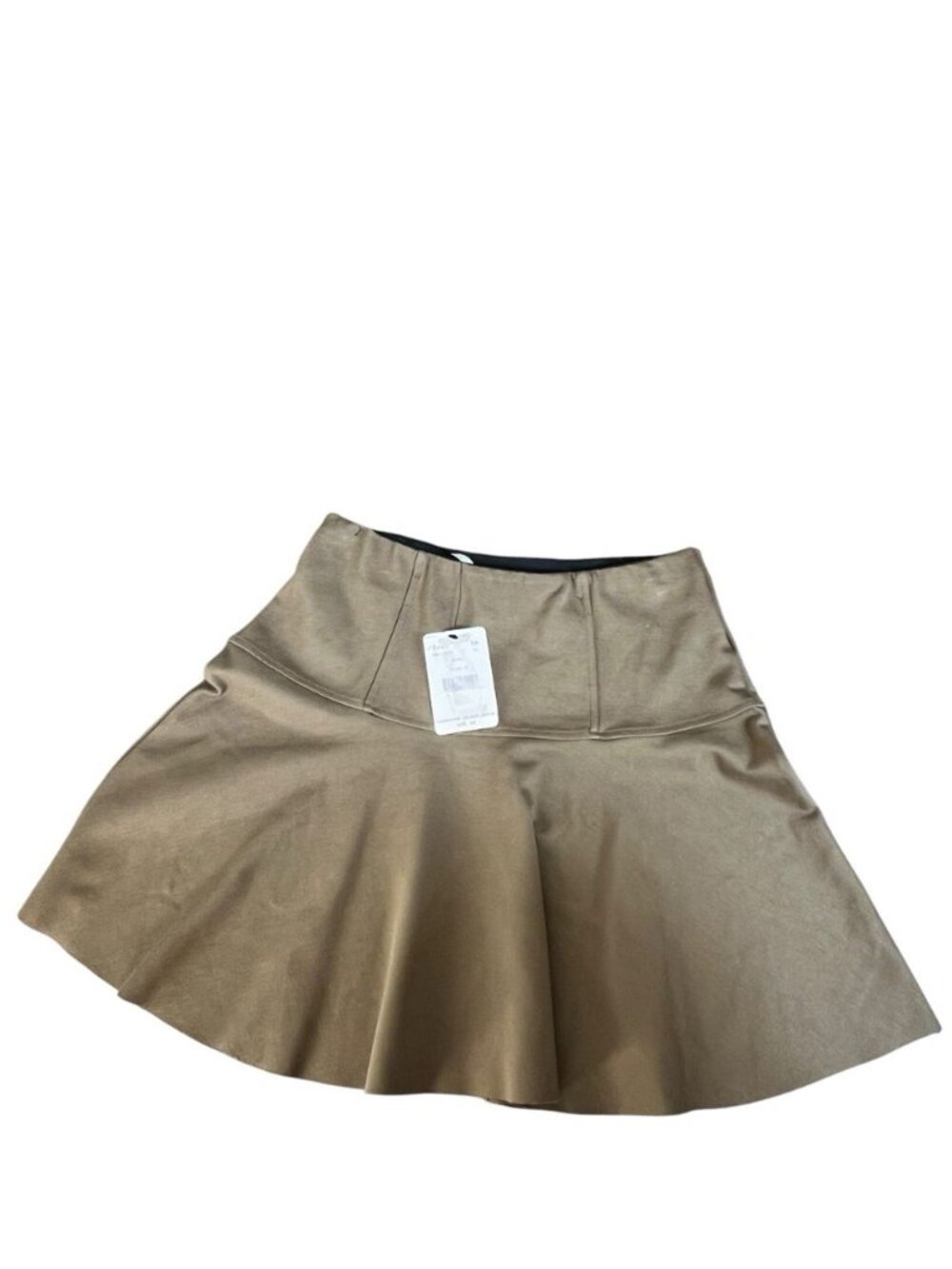 NWT Free People Highlands Ruffled Mini Skirt Flare A-Line Skater Green Khaki